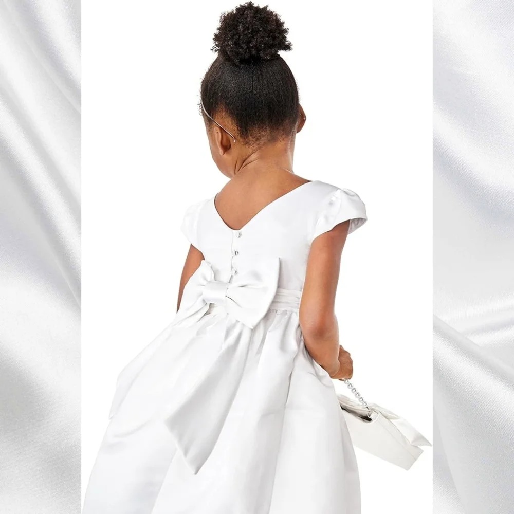 Gymboree Girls Special Occasion Elegant Formal White Satin Ruffle Dress Size 14